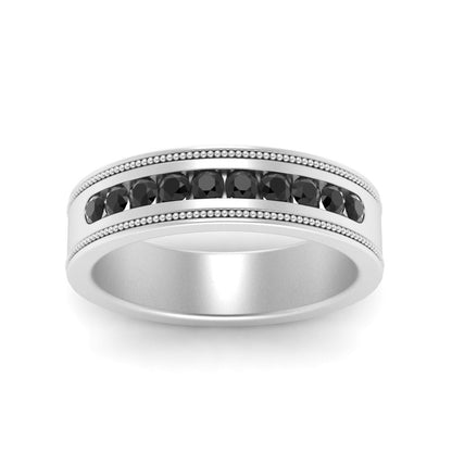 Flat Milgrain Mens Promise Band Fascinating Diamonds