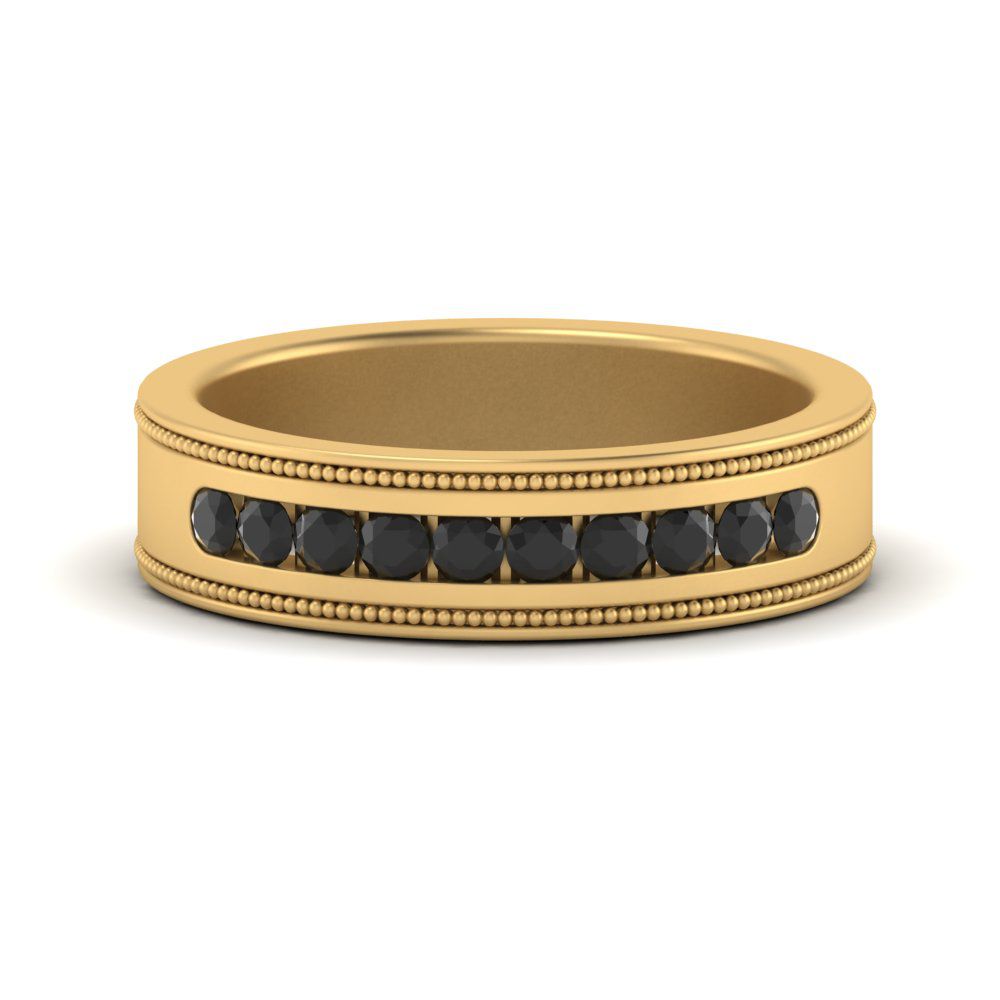 Flat Milgrain Mens Promise Band Fascinating Diamonds