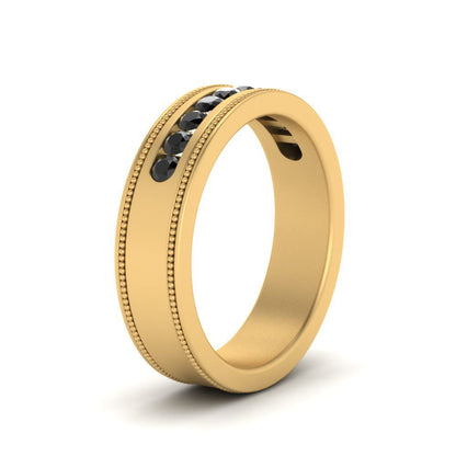 Flat Milgrain Mens Promise Band Fascinating Diamonds