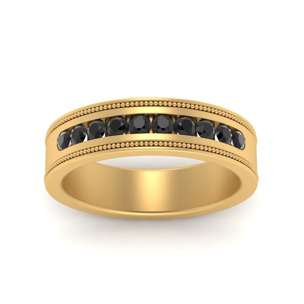 Flat Milgrain Mens Promise Band Fascinating Diamonds