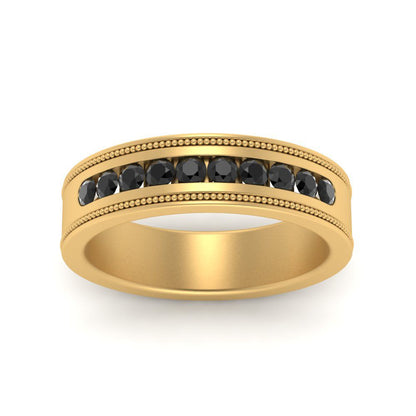 Flat Milgrain Mens Promise Band Fascinating Diamonds
