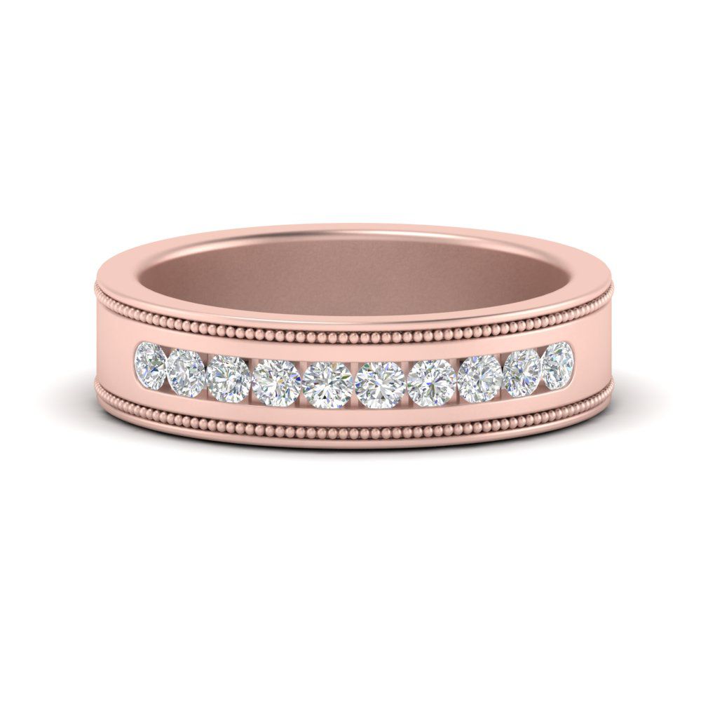 Flat Milgrain Mens Promise Band Fascinating Diamonds