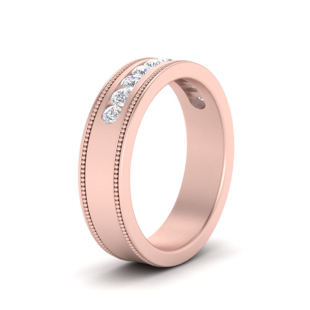 Flat Milgrain Mens Promise Band Fascinating Diamonds
