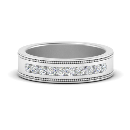 Flat Milgrain Mens Promise Band Fascinating Diamonds