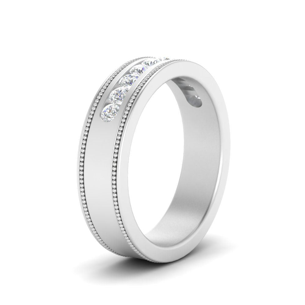 Flat Milgrain Mens Promise Band Fascinating Diamonds