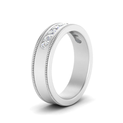 Flat Milgrain Mens Promise Band Fascinating Diamonds