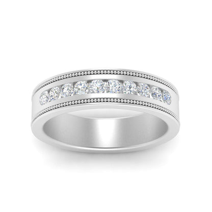 Flat Milgrain Mens Promise Band Fascinating Diamonds
