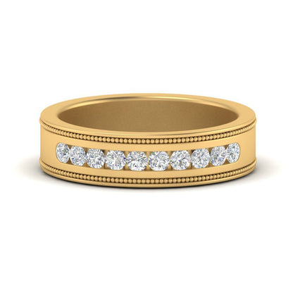 Flat Milgrain Mens Promise Band Fascinating Diamonds