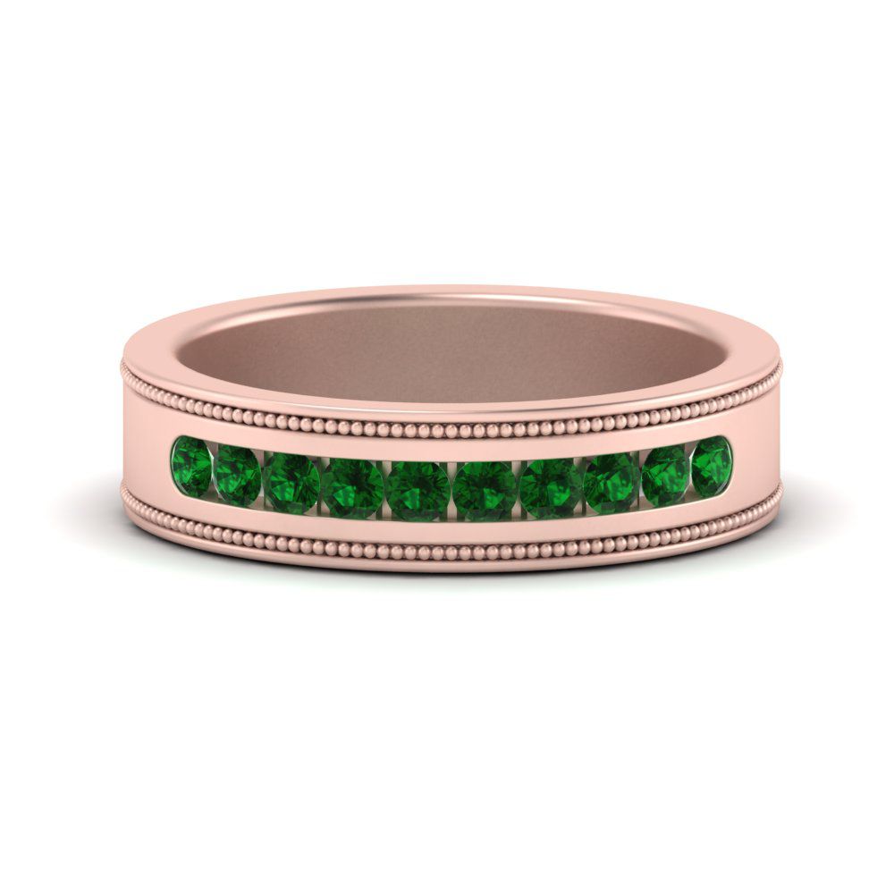 Flat Milgrain Mens Promise Band Fascinating Diamonds