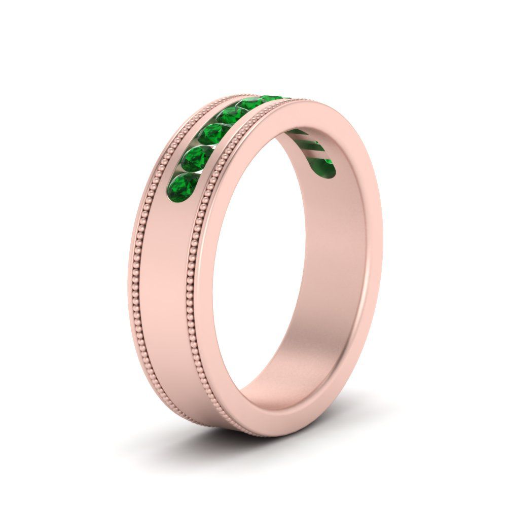 Flat Milgrain Mens Promise Band Fascinating Diamonds