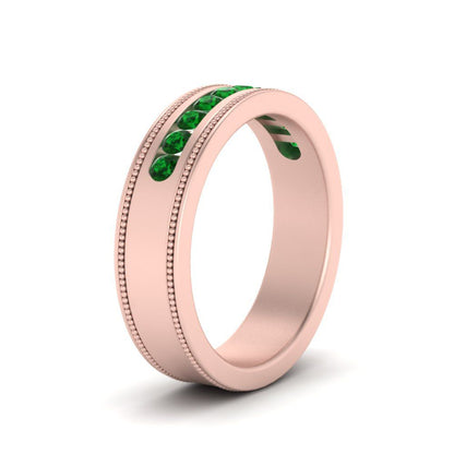 Flat Milgrain Mens Promise Band Fascinating Diamonds