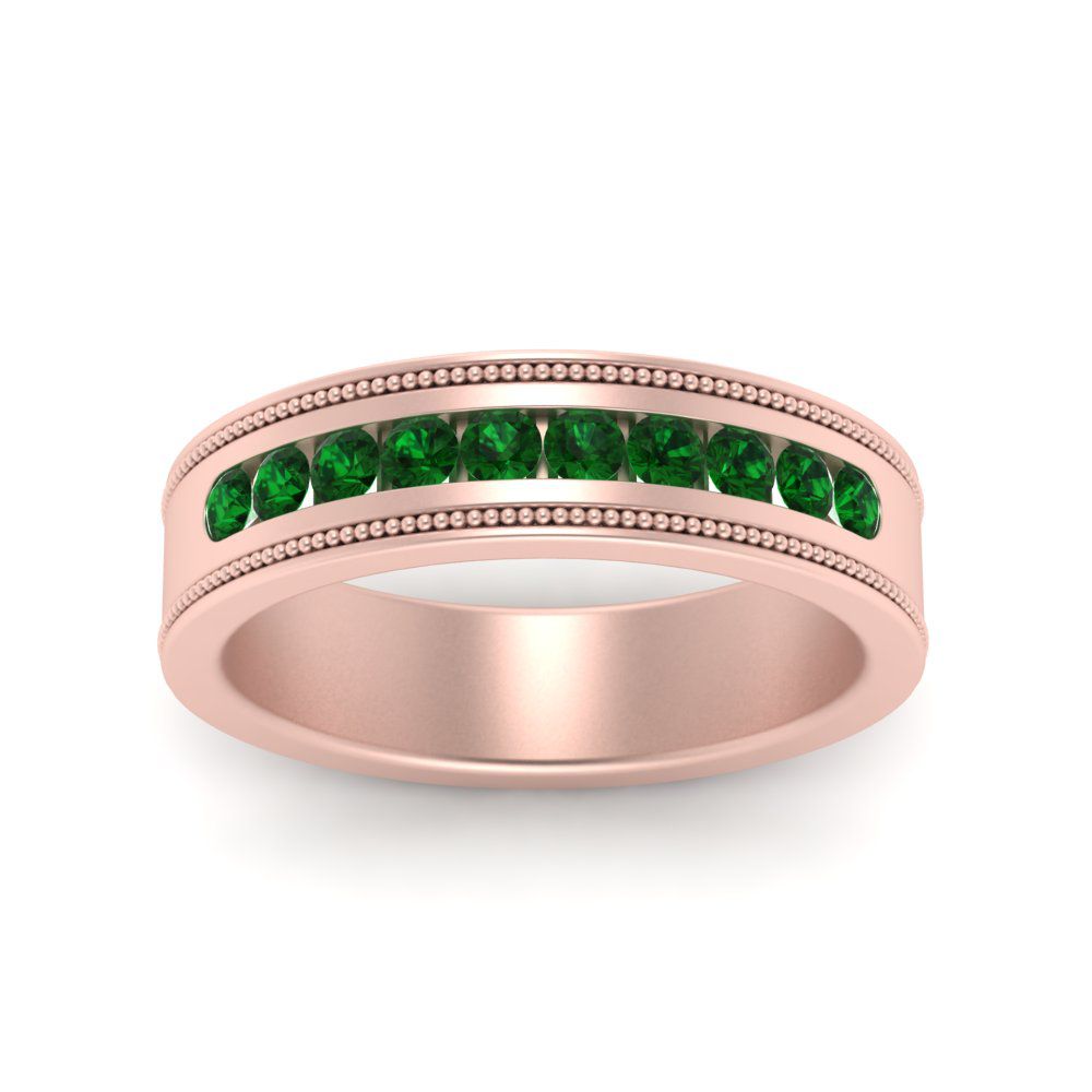 Flat Milgrain Mens Promise Band Fascinating Diamonds