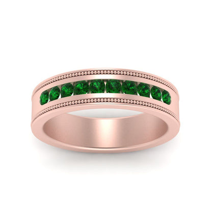 Flat Milgrain Mens Promise Band Fascinating Diamonds