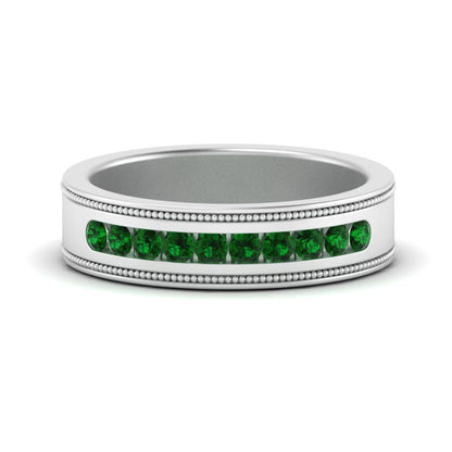 Flat Milgrain Mens Promise Band Fascinating Diamonds