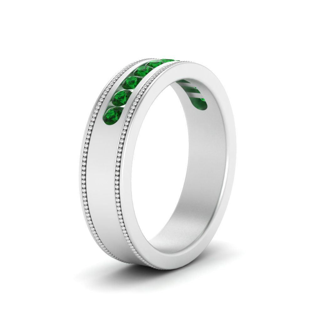 Flat Milgrain Mens Promise Band Fascinating Diamonds