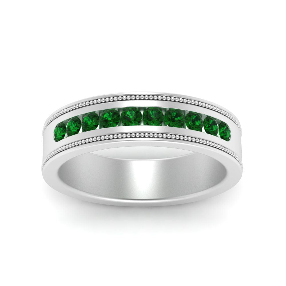 Flat Milgrain Mens Promise Band Fascinating Diamonds