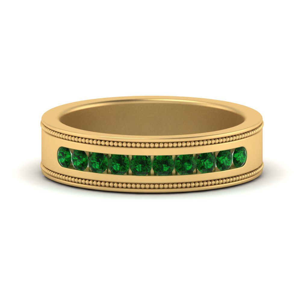 Flat Milgrain Mens Promise Band Fascinating Diamonds