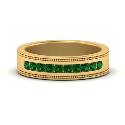Flat Milgrain Mens Promise Band Fascinating Diamonds