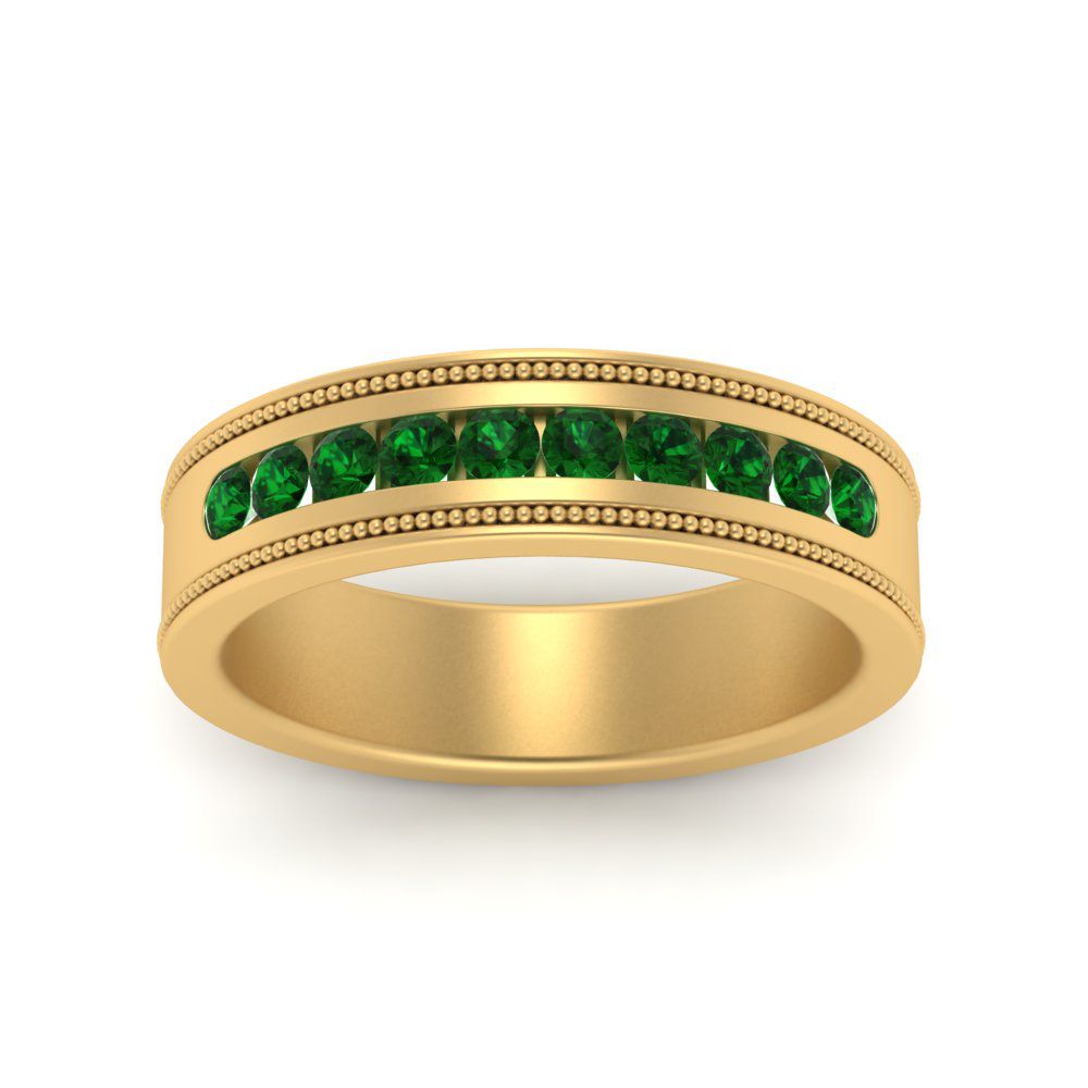 Flat Milgrain Mens Promise Band Fascinating Diamonds