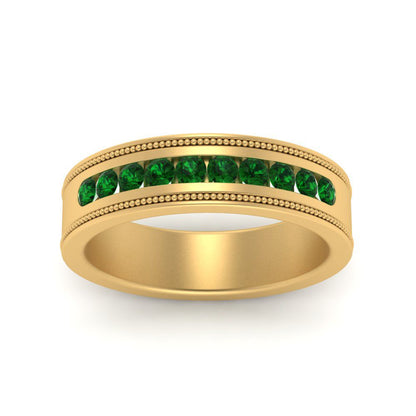 Flat Milgrain Mens Promise Band Fascinating Diamonds