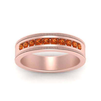 Flat Milgrain Mens Promise Band Fascinating Diamonds