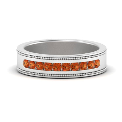 Flat Milgrain Mens Promise Band Fascinating Diamonds