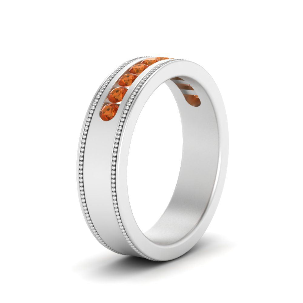 Flat Milgrain Mens Promise Band Fascinating Diamonds