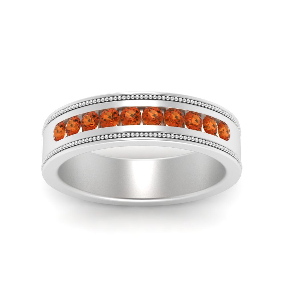 Flat Milgrain Mens Promise Band Fascinating Diamonds