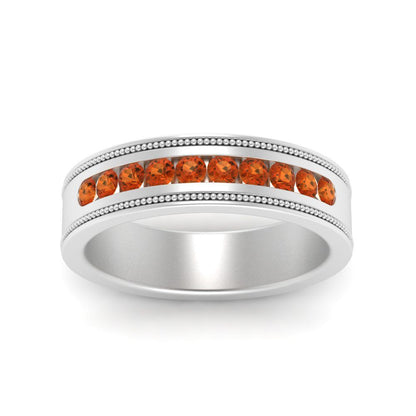 Flat Milgrain Mens Promise Band Fascinating Diamonds