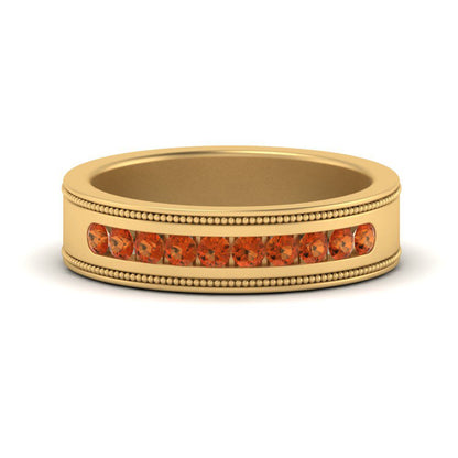 Flat Milgrain Mens Promise Band Fascinating Diamonds