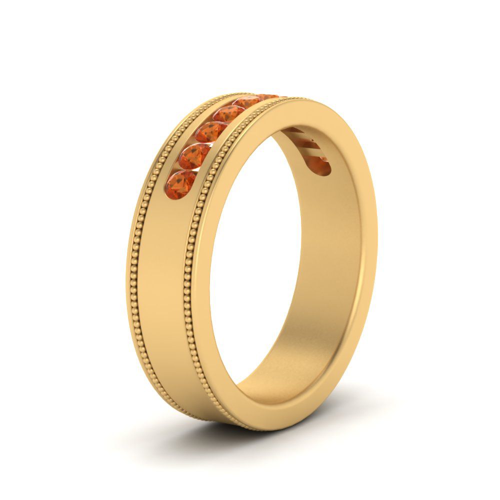 Flat Milgrain Mens Promise Band Fascinating Diamonds