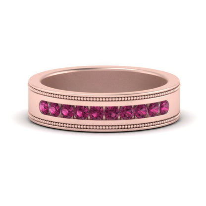 Flat Milgrain Mens Promise Band Fascinating Diamonds