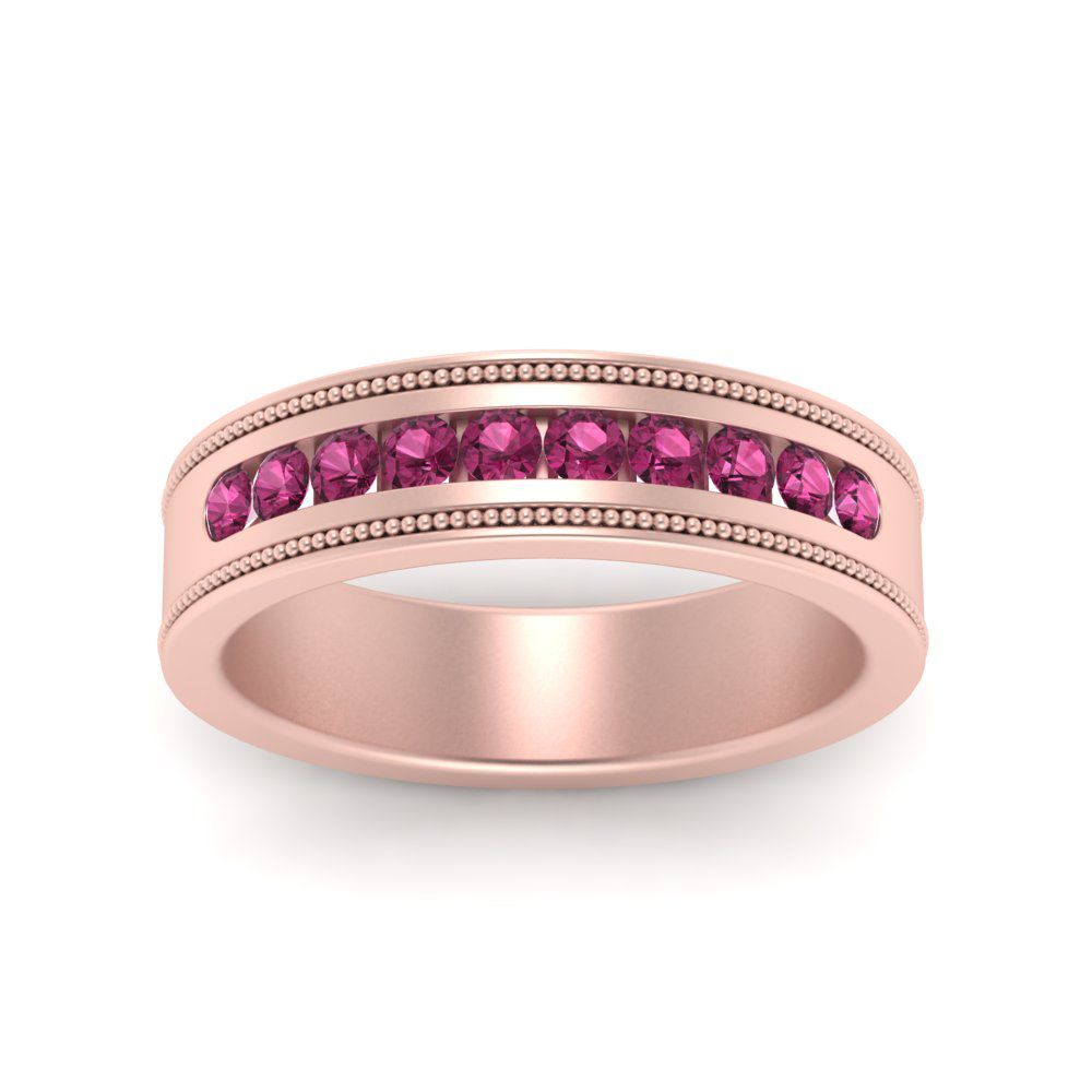 Flat Milgrain Mens Promise Band Fascinating Diamonds