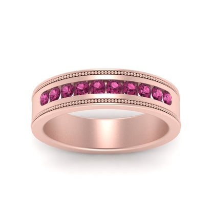 Flat Milgrain Mens Promise Band Fascinating Diamonds