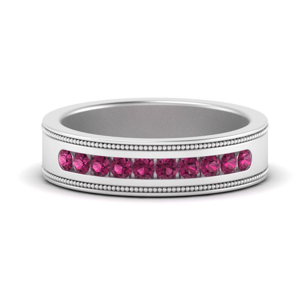 Flat Milgrain Mens Promise Band Fascinating Diamonds