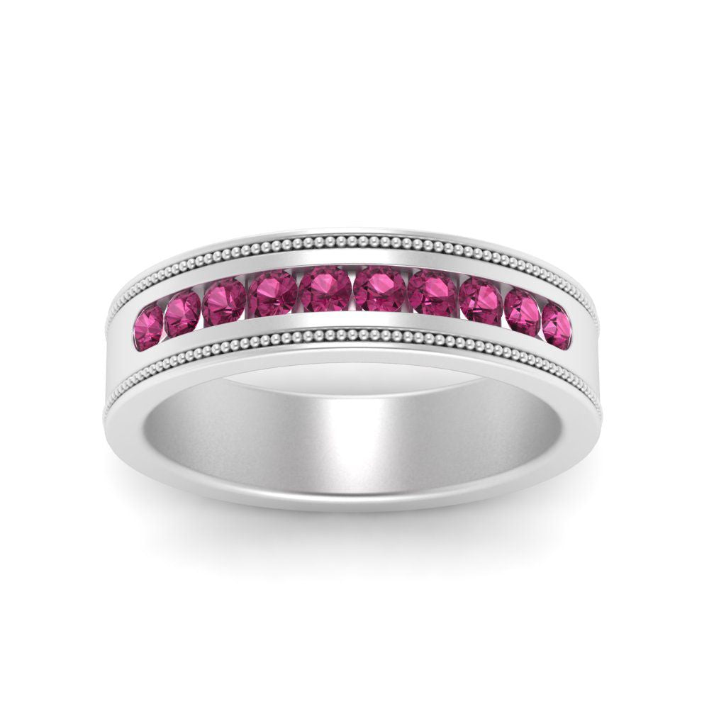 Flat Milgrain Mens Promise Band Fascinating Diamonds
