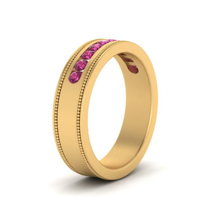 Flat Milgrain Mens Promise Band Fascinating Diamonds