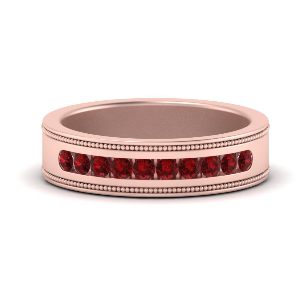 Flat Milgrain Mens Promise Band Fascinating Diamonds