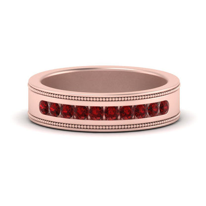 Flat Milgrain Mens Promise Band Fascinating Diamonds