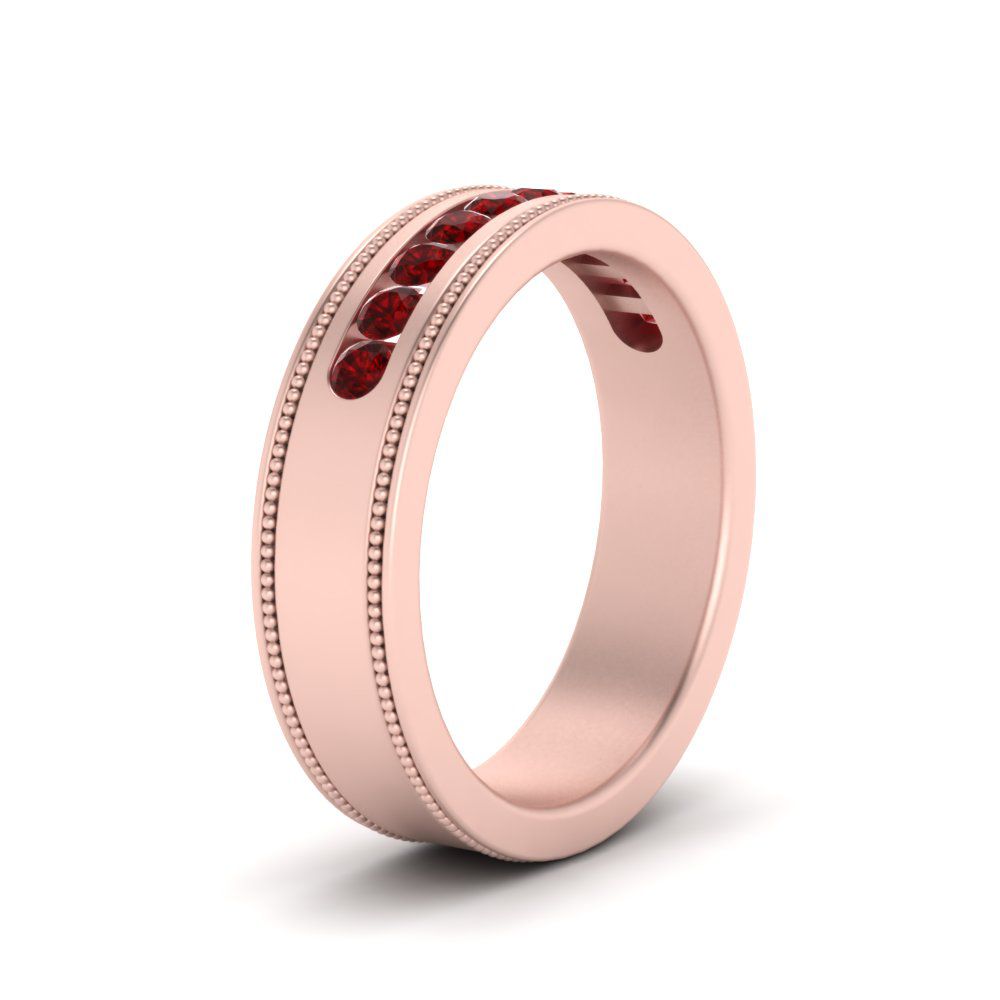 Flat Milgrain Mens Promise Band Fascinating Diamonds