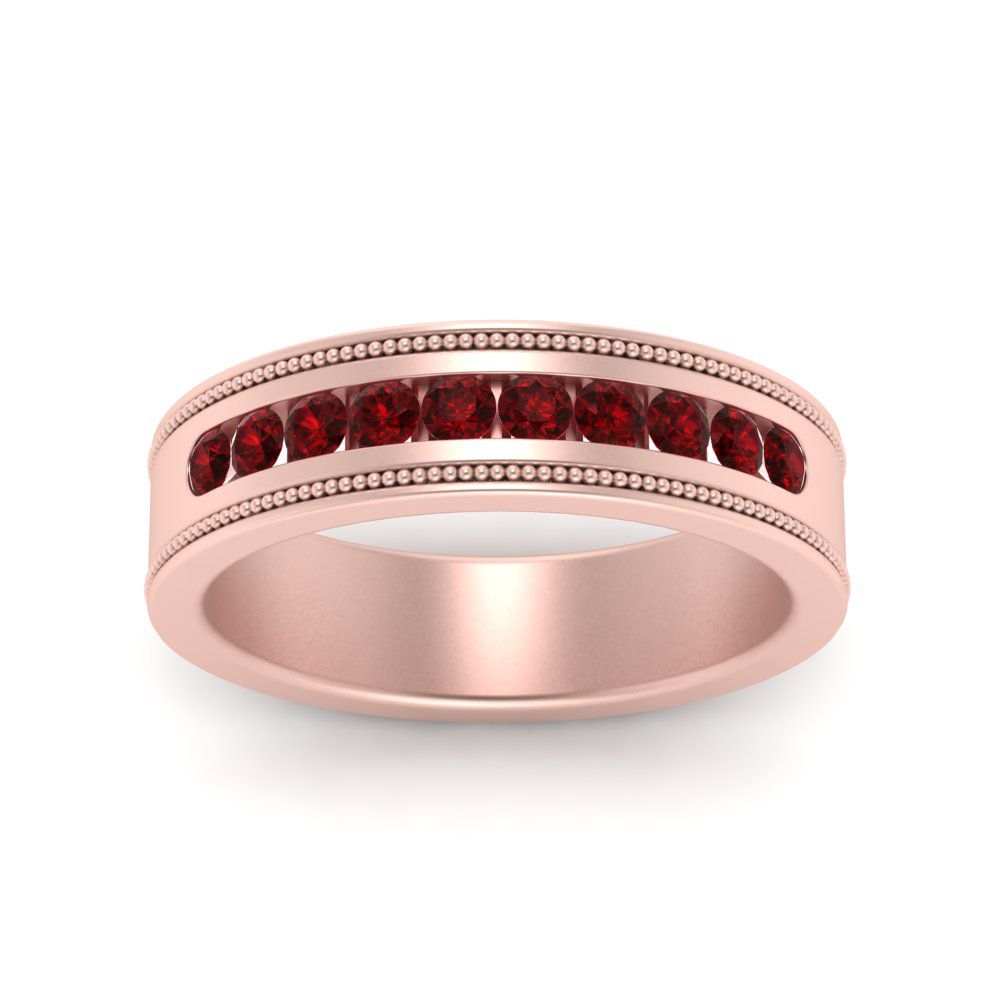 Flat Milgrain Mens Promise Band Fascinating Diamonds
