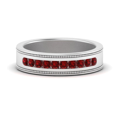 Flat Milgrain Mens Promise Band Fascinating Diamonds