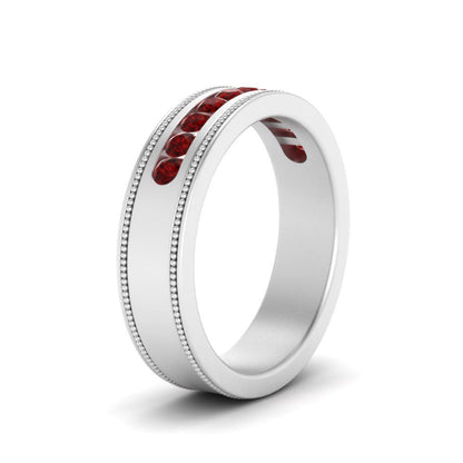 Flat Milgrain Mens Promise Band Fascinating Diamonds