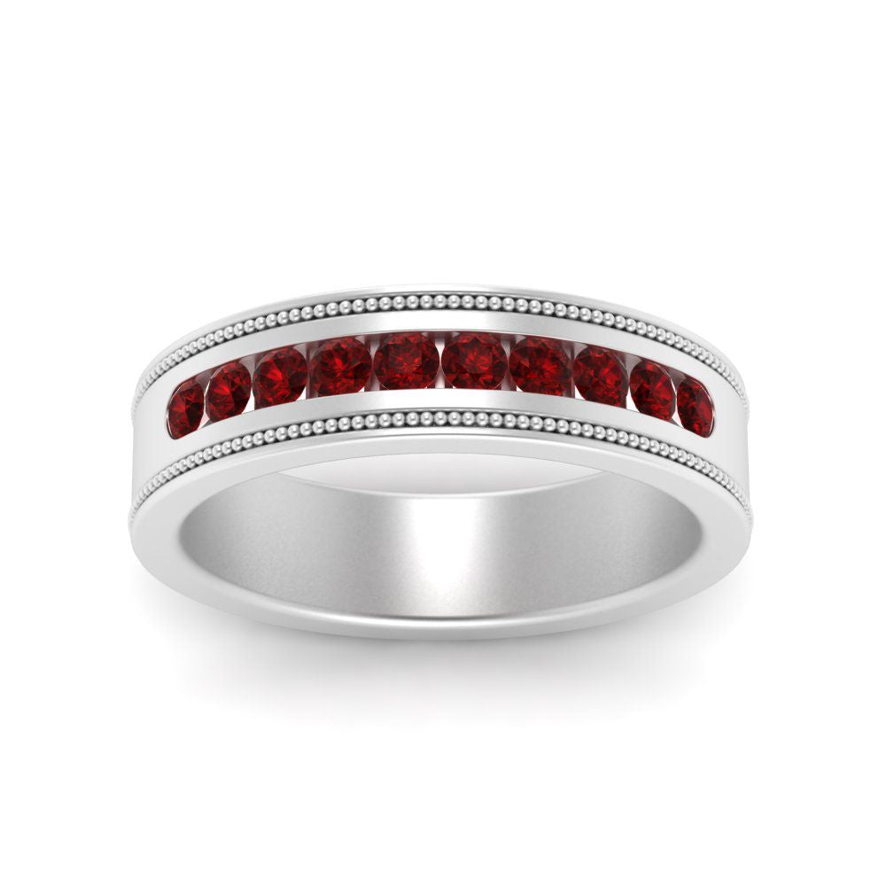Flat Milgrain Mens Promise Band Fascinating Diamonds