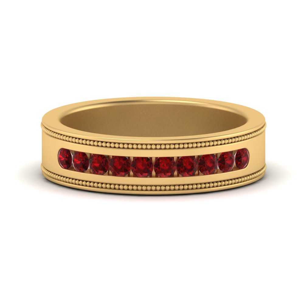 Flat Milgrain Mens Promise Band Fascinating Diamonds
