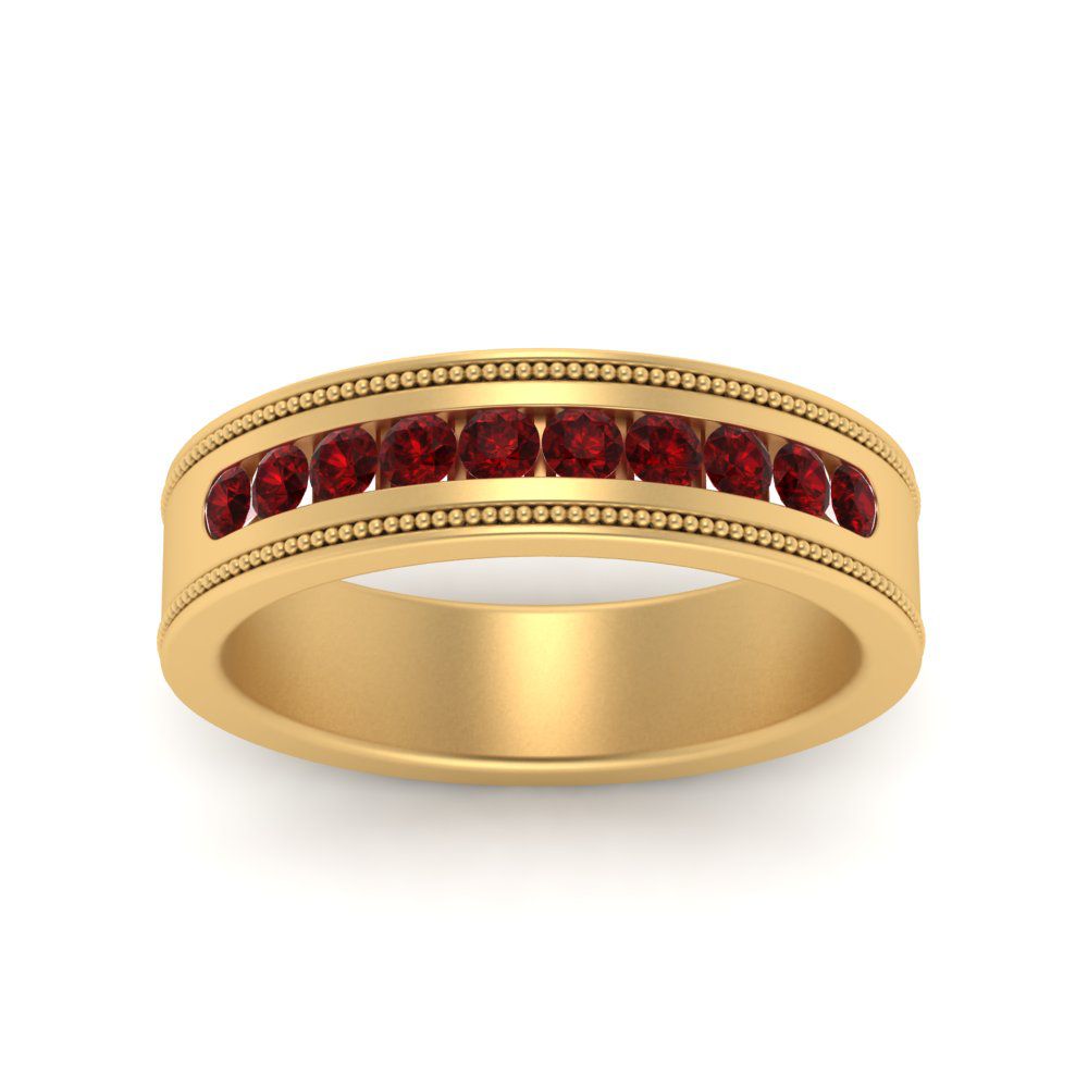 Flat Milgrain Mens Promise Band Fascinating Diamonds