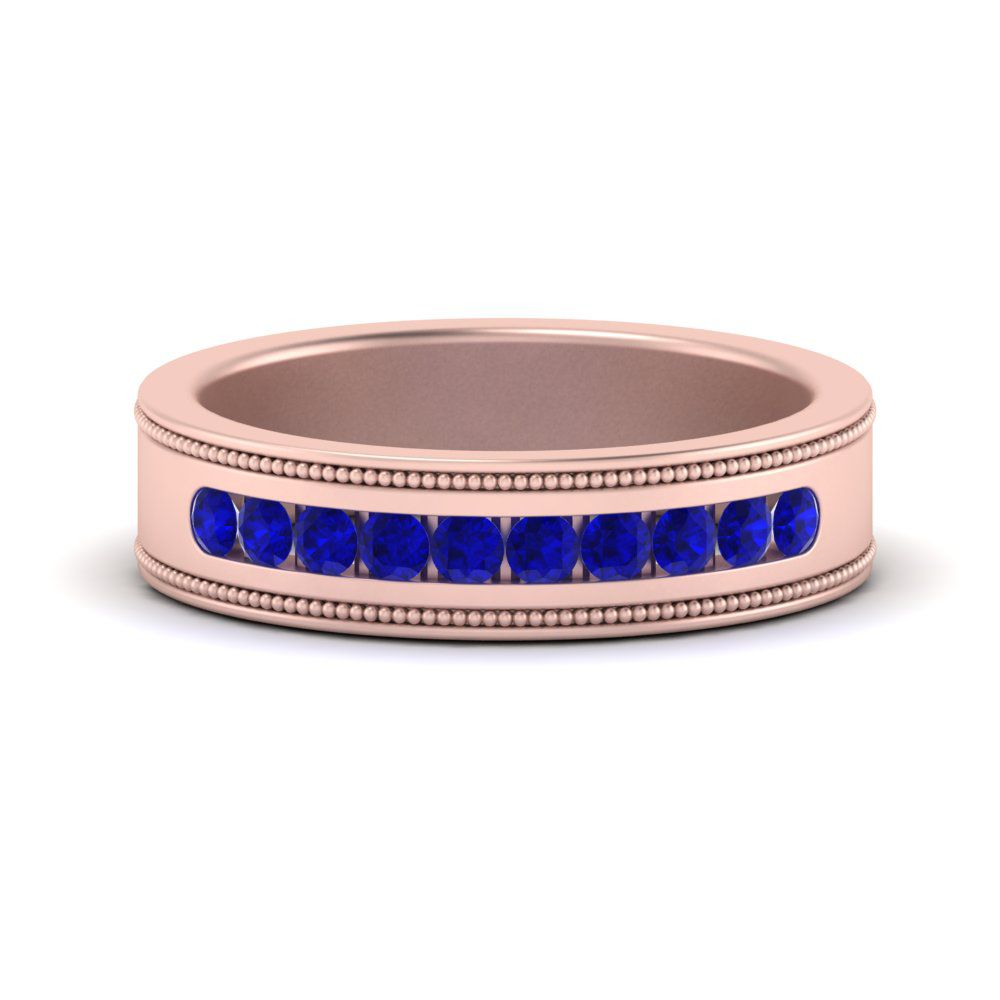Flat Milgrain Mens Promise Band Fascinating Diamonds