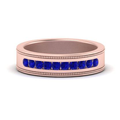 Flat Milgrain Mens Promise Band Fascinating Diamonds