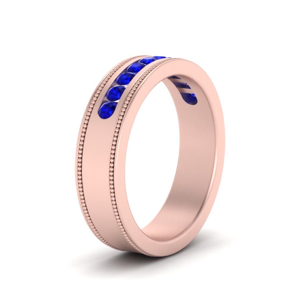 Flat Milgrain Mens Promise Band Fascinating Diamonds