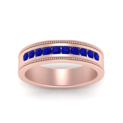 Flat Milgrain Mens Promise Band Fascinating Diamonds